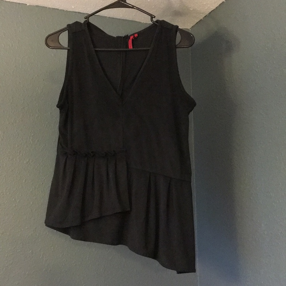 Velvety soft black V neck tank top